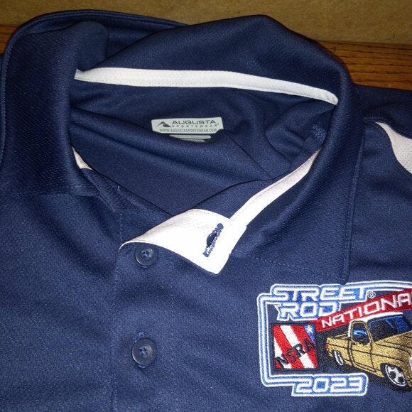 2023 NRSA Street Rod Nationals 54th Mens Medium Blue Polo Shirt - Picture 4 of 6